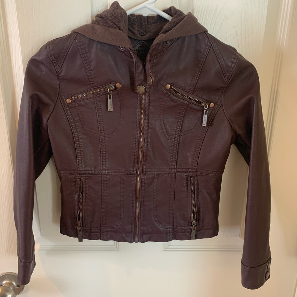 Maroon Faux Kids Jacket